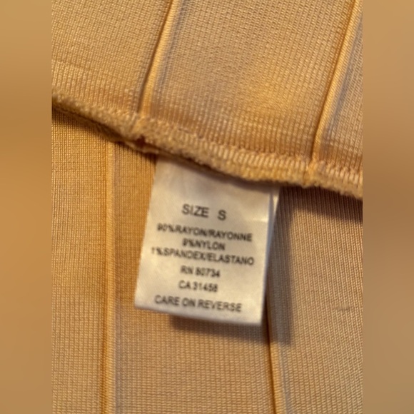 Herve Leger Metallic Gold Dress Bodycon Rayon - Picture 7 of 8